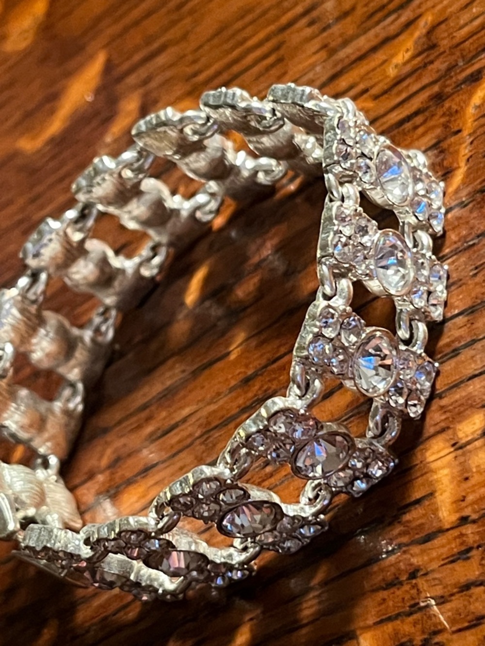 Silver Crystal Link Bracelet - Sparkling Women's Bracelet